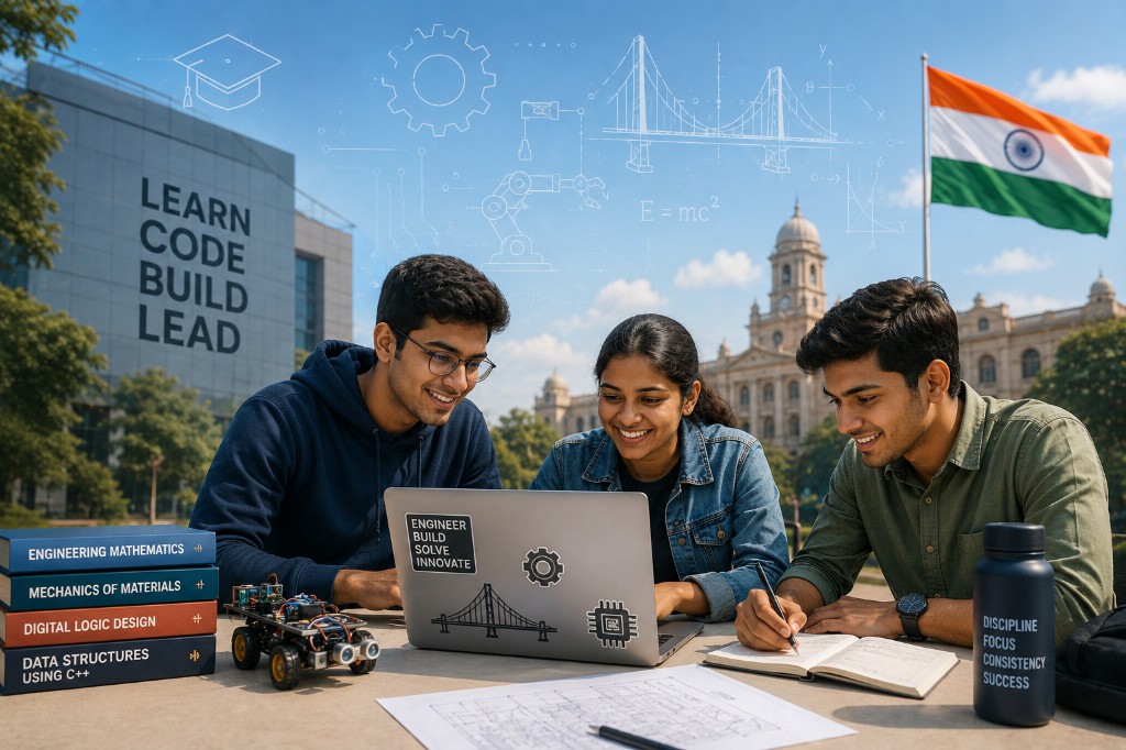 ATOS students collaborating on engineering and tech projects on campus